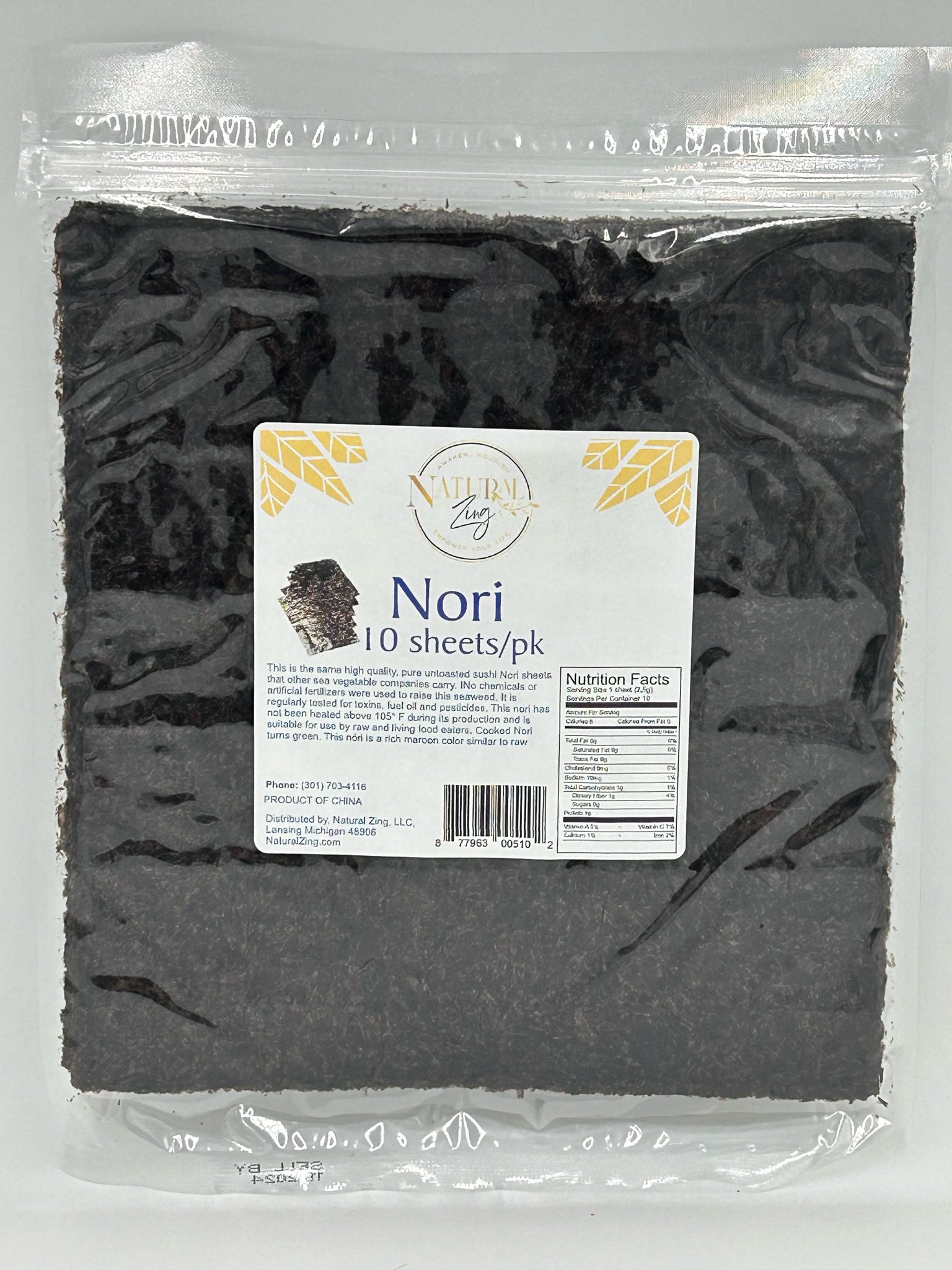 Nori, Natural Zing 10 sheets/pk