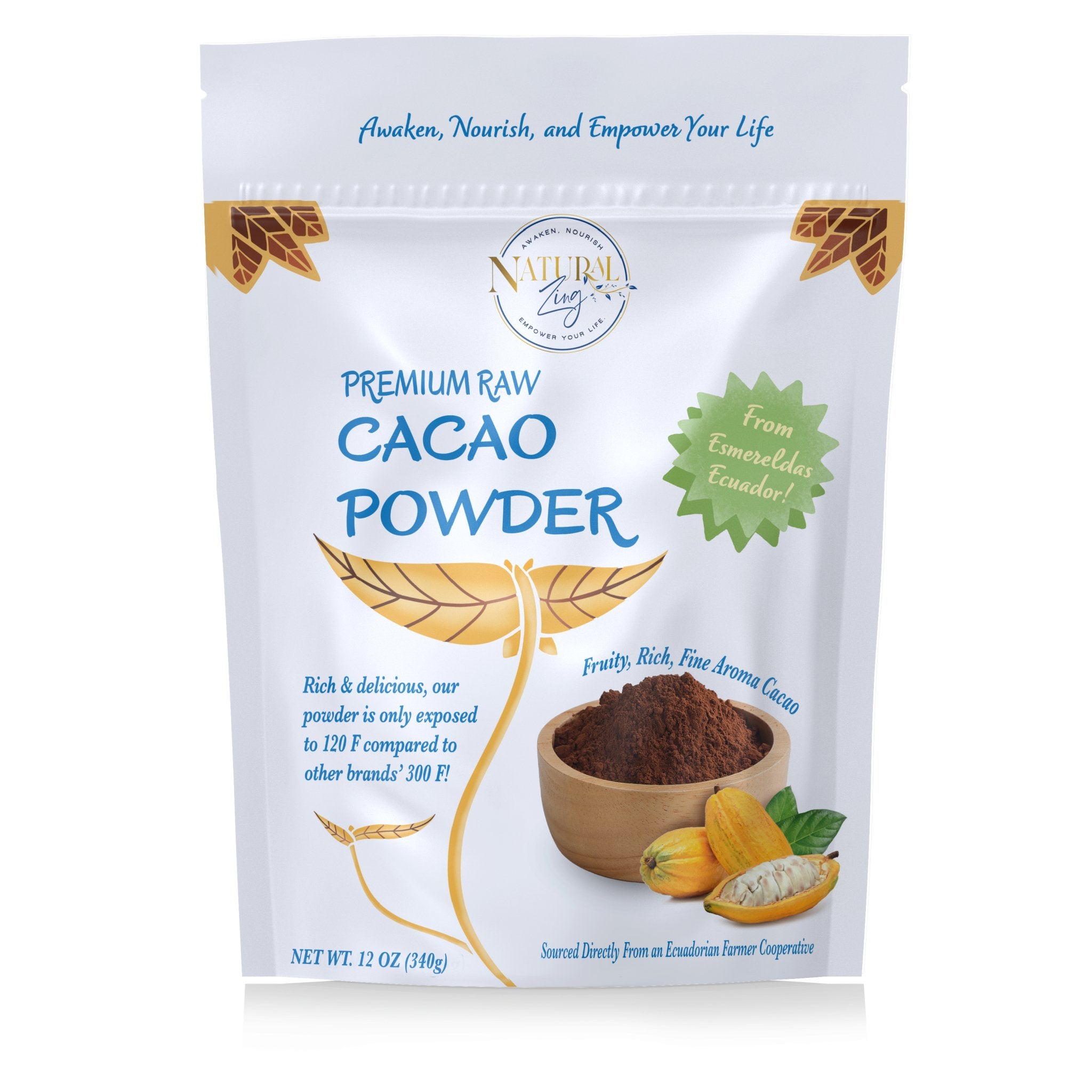 Premium 100% Organic Grade Cacao Powder Unsweetened 17.8oz, Nestor High Flavanol Raw Cacao Superfood Non-GMO, Chocolate Flavor, Non-Alkalized Cocoa For Foc Energy Immunity - Foto 12