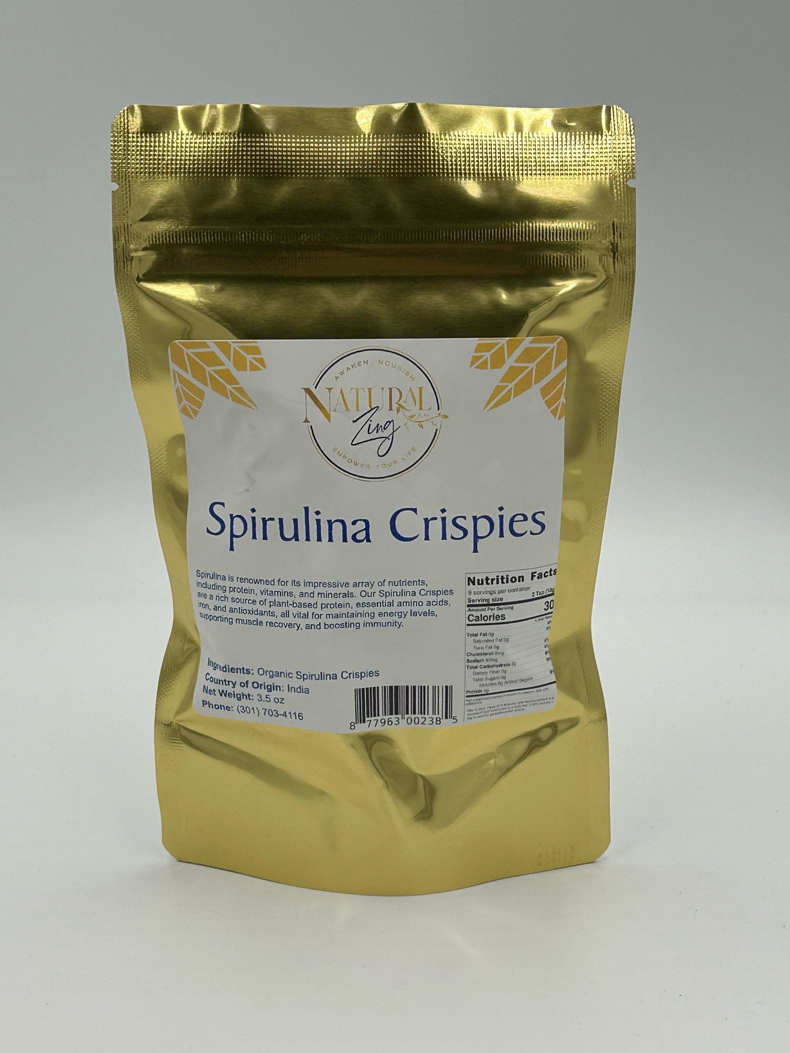 Spirulina Crispies (Raw, Vegan Grown) 100 g