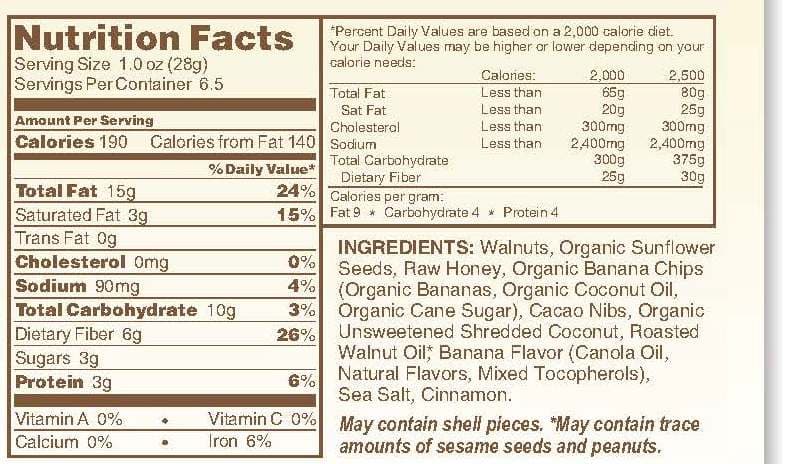 Veronica's Health Crunch - Chocolate, Banana & Walnut
