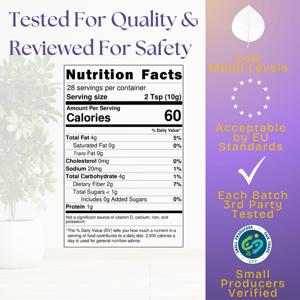 Vital Purple: High Flavanol Cocoa Nibs 10z | High Antioxidant | Low Cadmium | Raw Cacao - Natural Zing