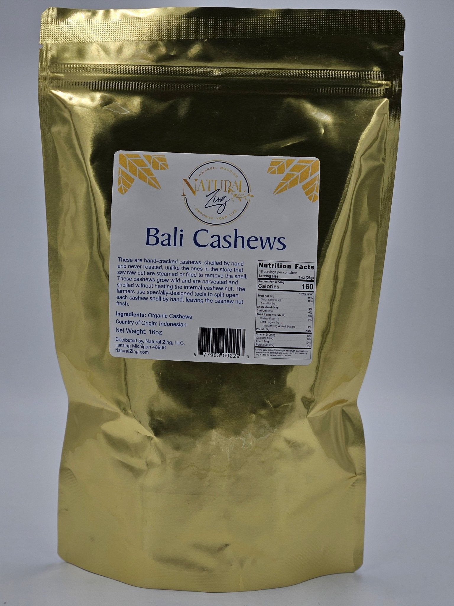 Bali Cashews 16 oz - Natural Zing