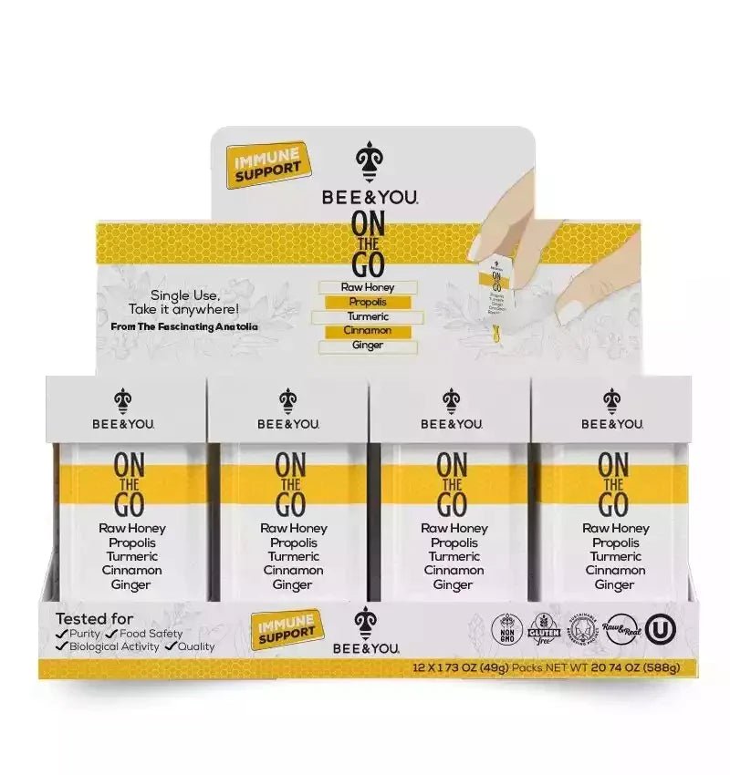 Bee & You: On the Go Immune Support Honey Packets 7Pk - Natural Zing