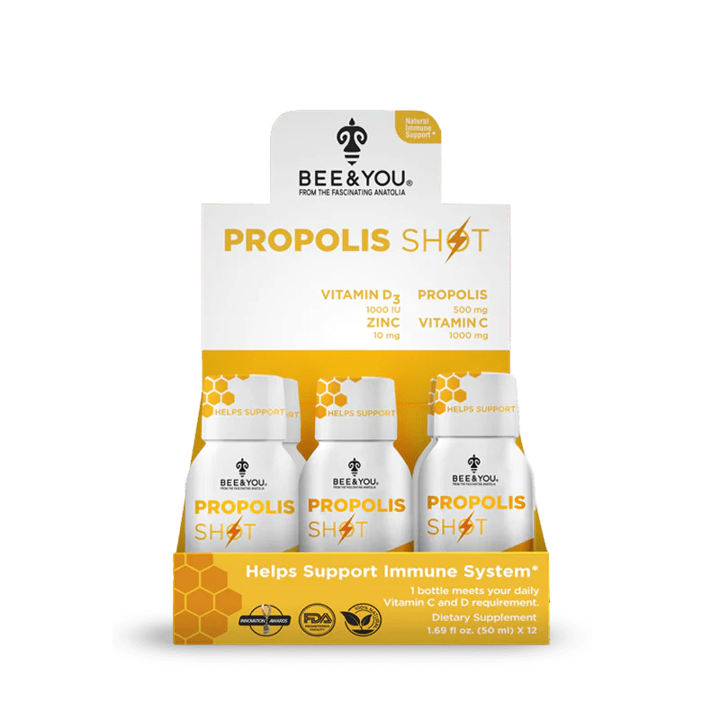 Bee & You Propolis Shot (Immune Support Shot Drink for Adults) - Natural Zing