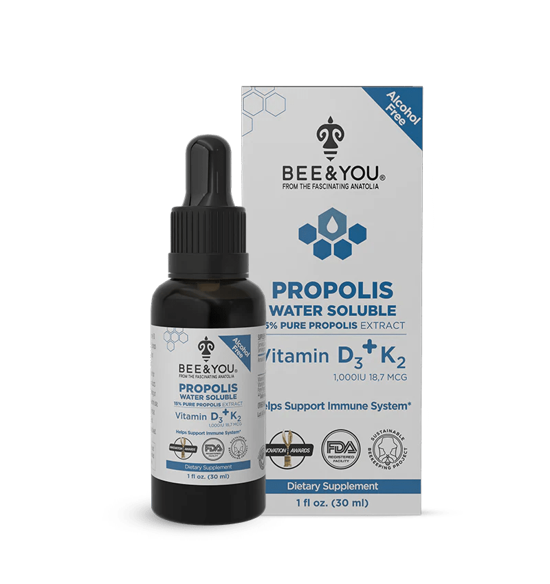 Bee & You Propolis Water Soluble Extract with Vit D3 + Vit K2-1 fl oz