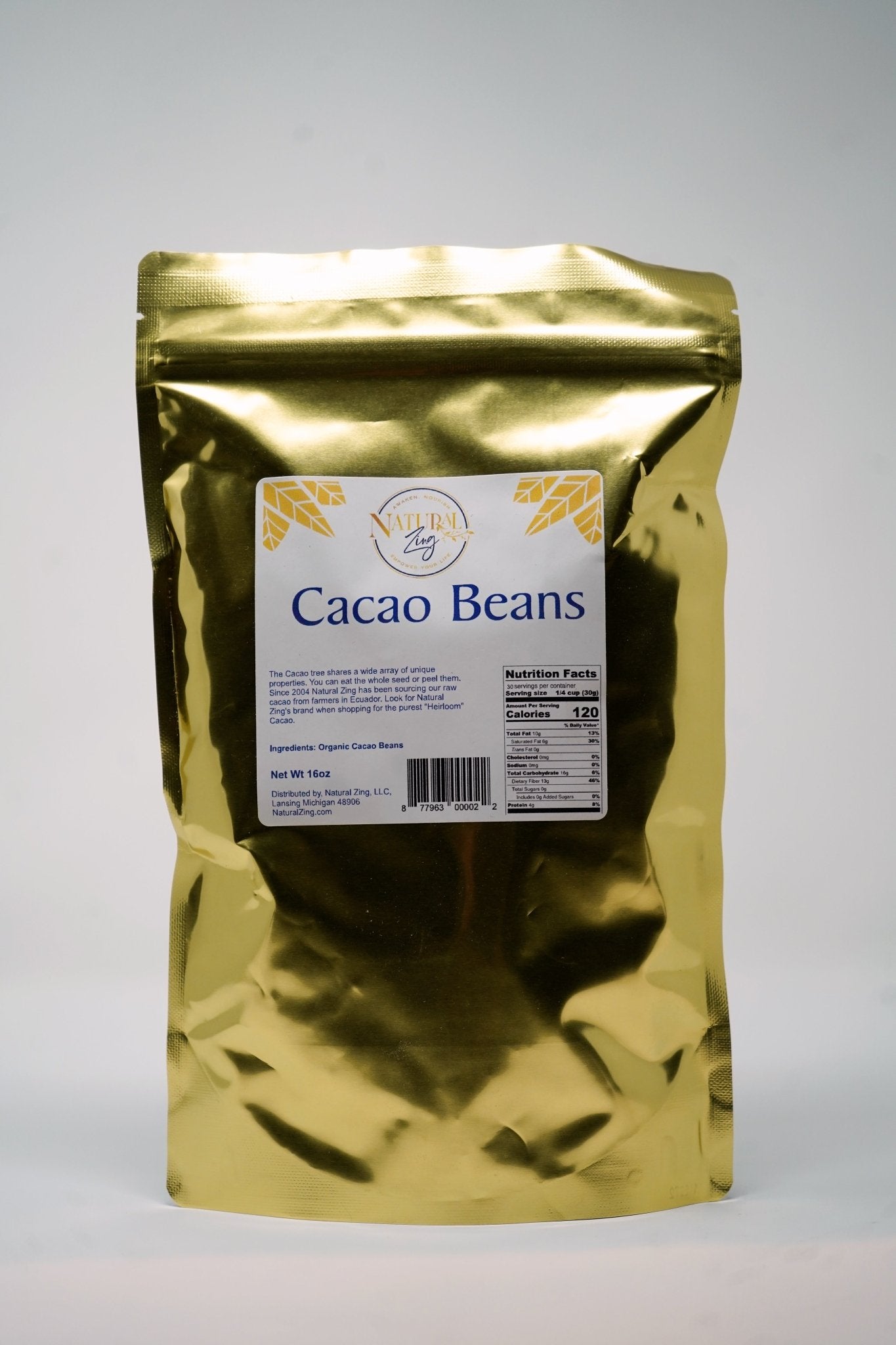 Cacao Beans 16 oz - Natural Zing