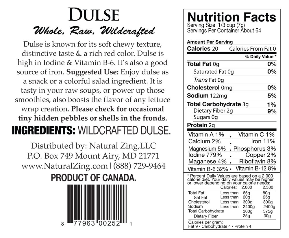 Dulse, Whole 16 oz - Natural Zing