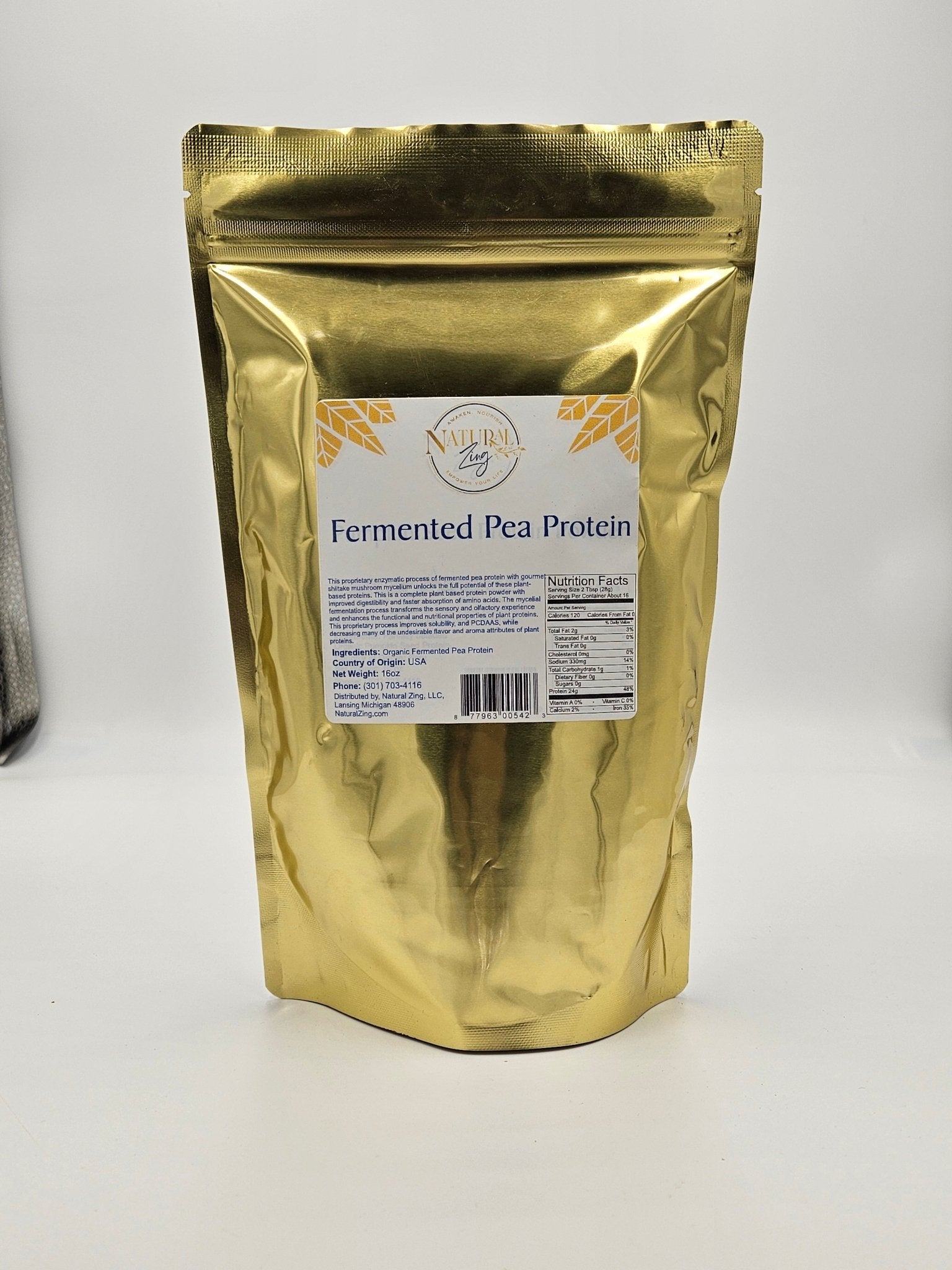 Fermented Pea Protein 16 oz - Natural Zing