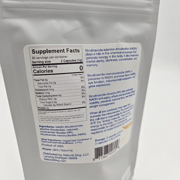 Mitochondria Renewal (NADH) (60 Capsules) - Natural Zing