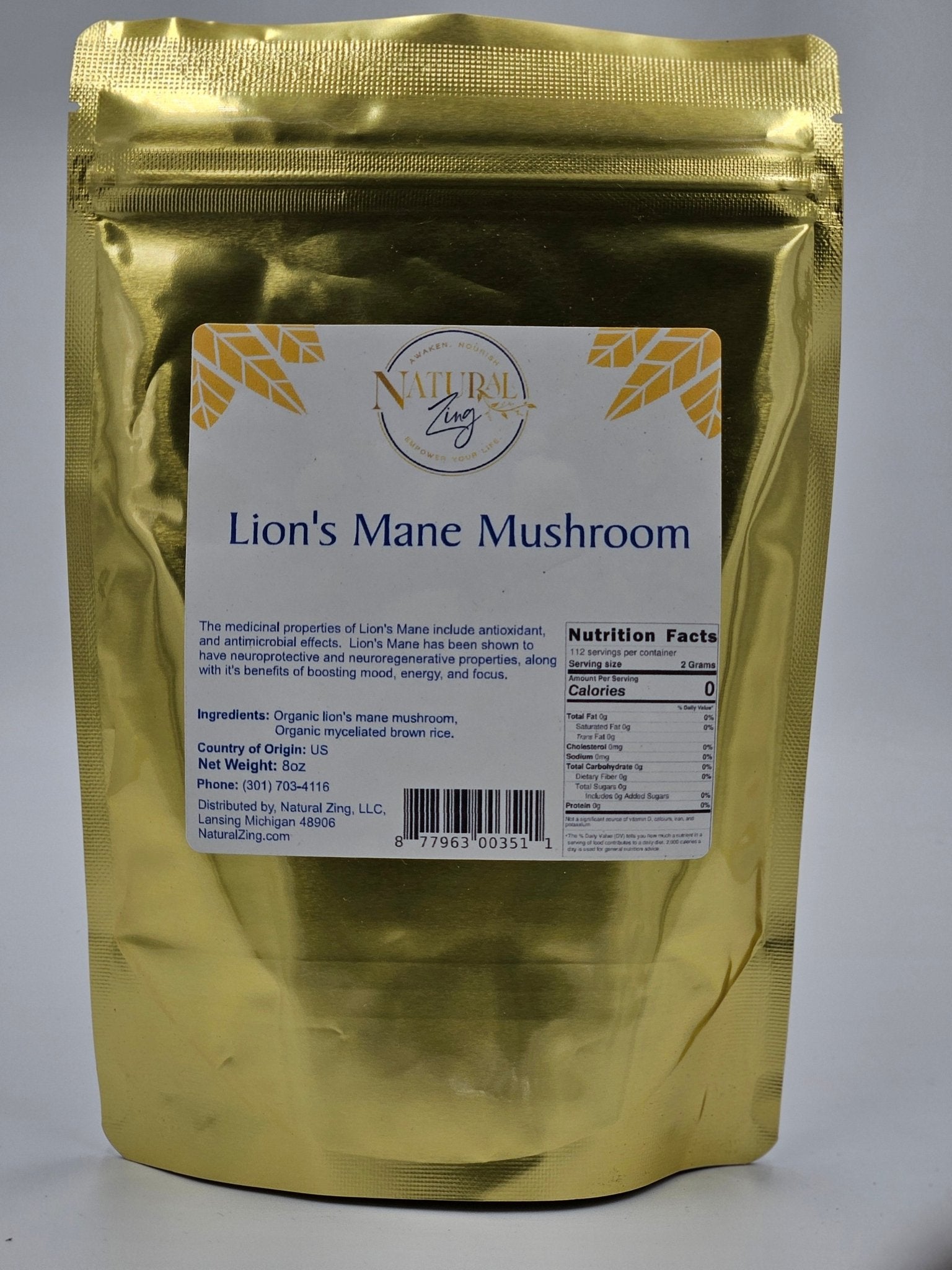 Mushroom Powder, Lion's Mane 8 oz