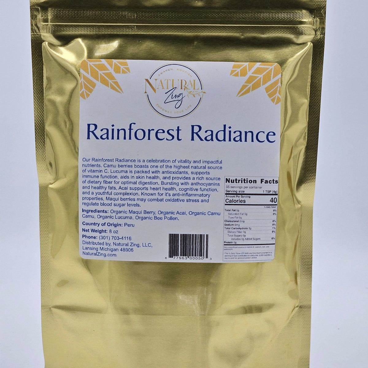 Rainforest Radiance Superfood Blend 8 oz (Zura Berries) - Natural Zing