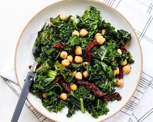 Chickpeas with Kale & Sun-Dried Tomatoes