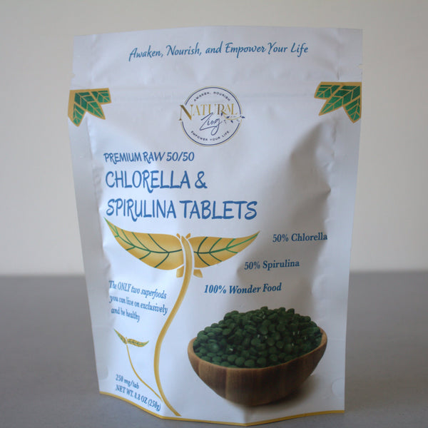 50% Chlorella 50% Spirulina Tablets - Natural Zing