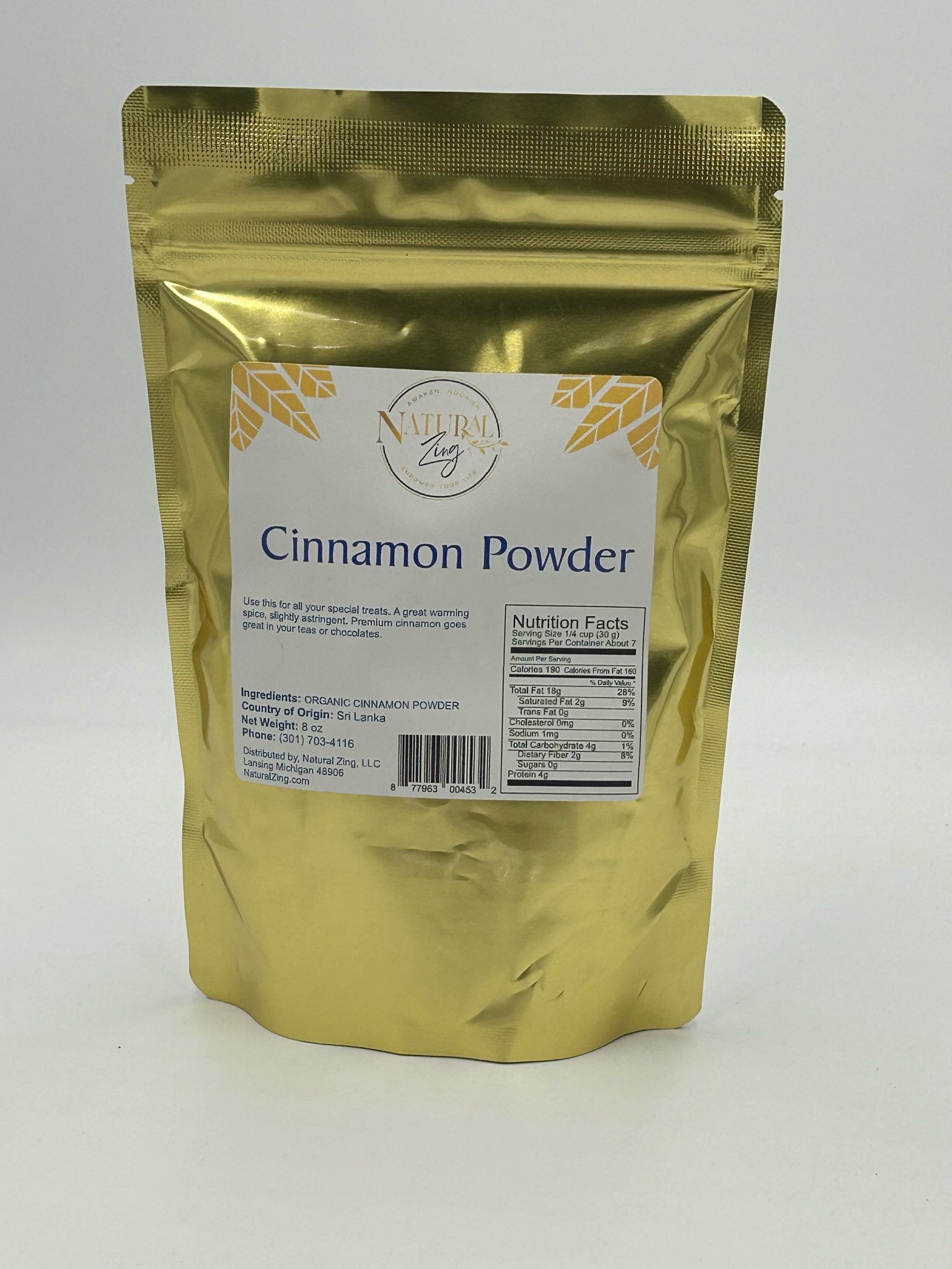 Cinnamon Powder, Ceylon 8 oz - Natural Zing