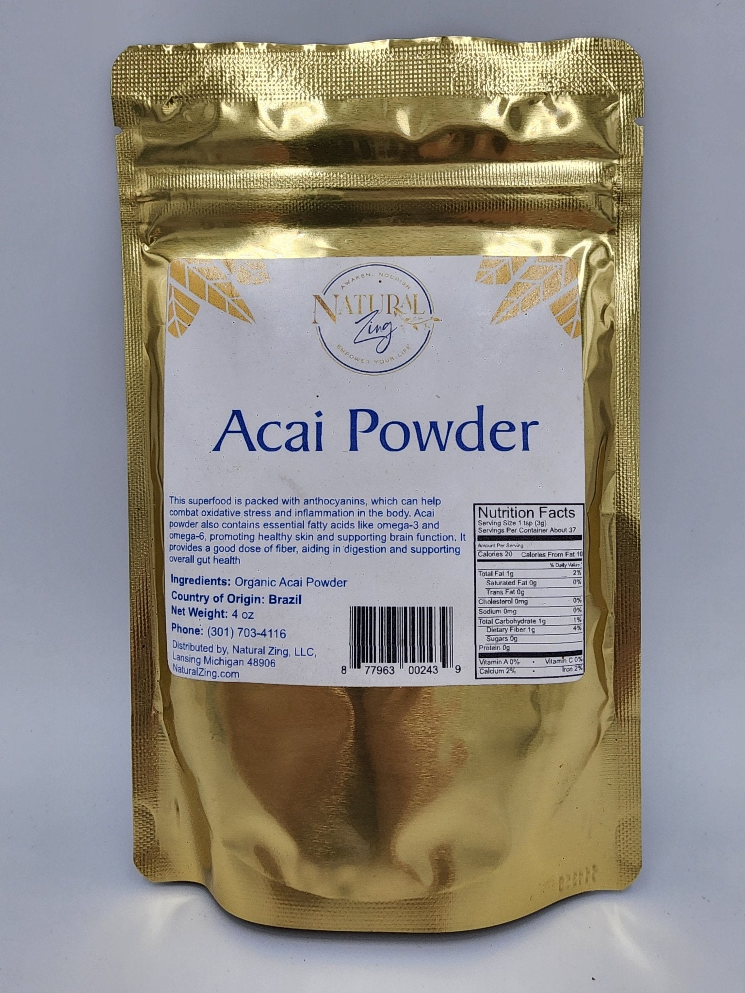 Freeze Dried Acai Powder 4 oz - Natural Zing