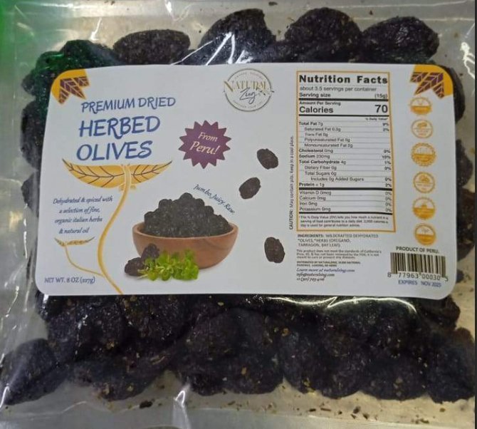 Herbed Peruvian Botija Black Dried Olives (Pitted) - Natural Zing