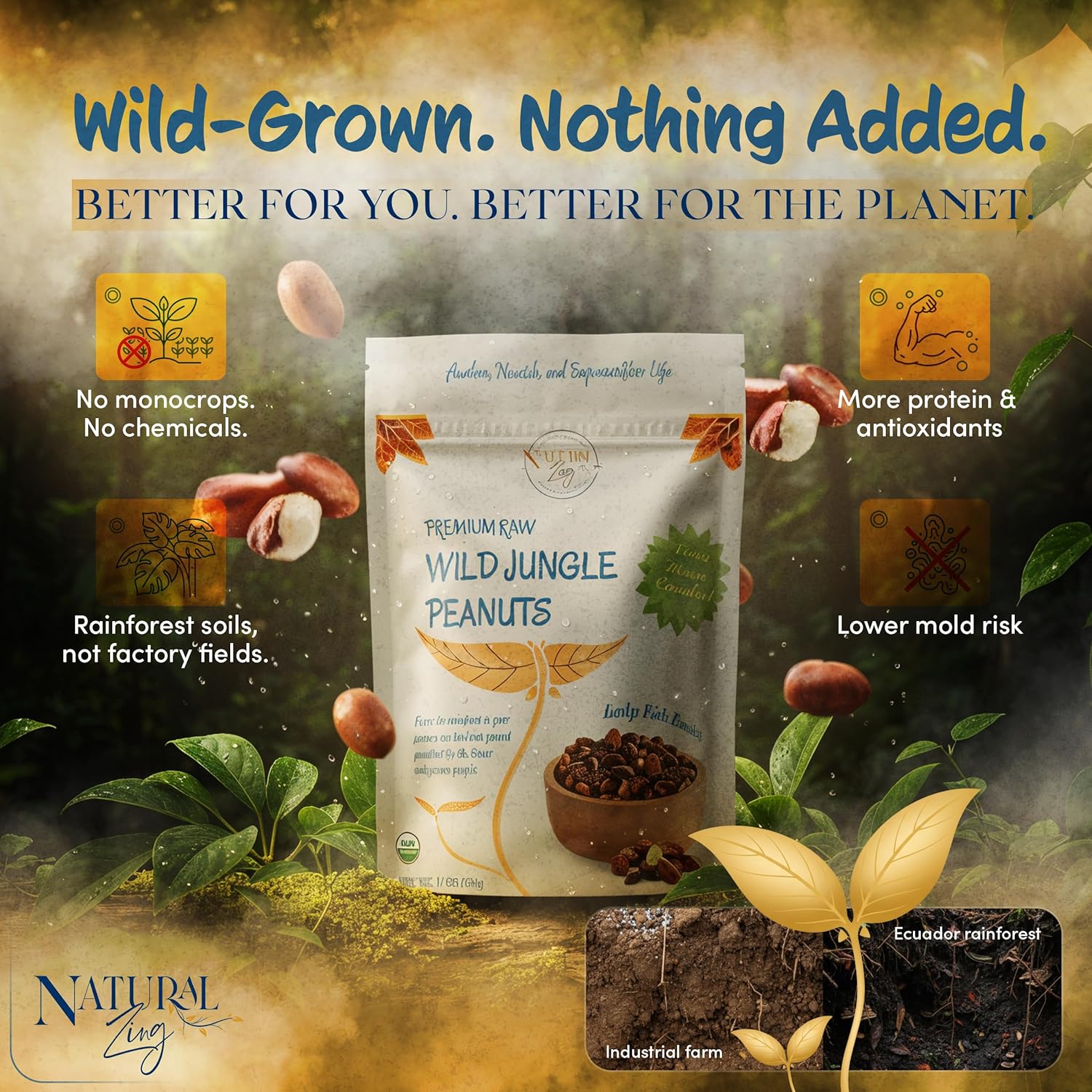Wild Jungle Raw Peanuts (No Aflatoxins) – Natural Zing