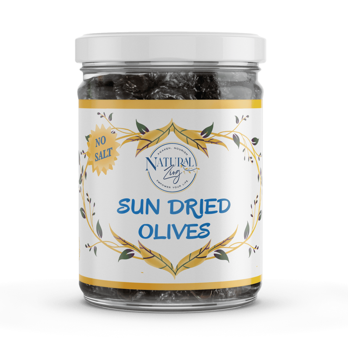 Organic Sun - Dried Peruvian Botija Olives | No salt added | Low Sodium Olives | Non Fermented Olives | - Natural Zing