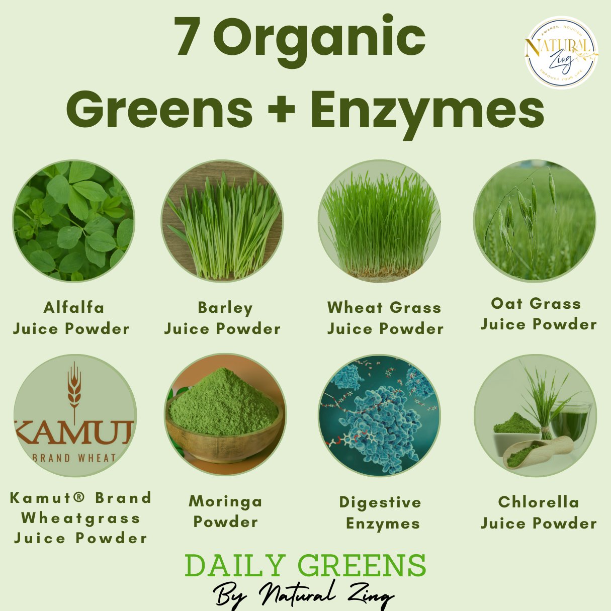 Power Greens - 7 Juiced Greens/Digestive Enzymes