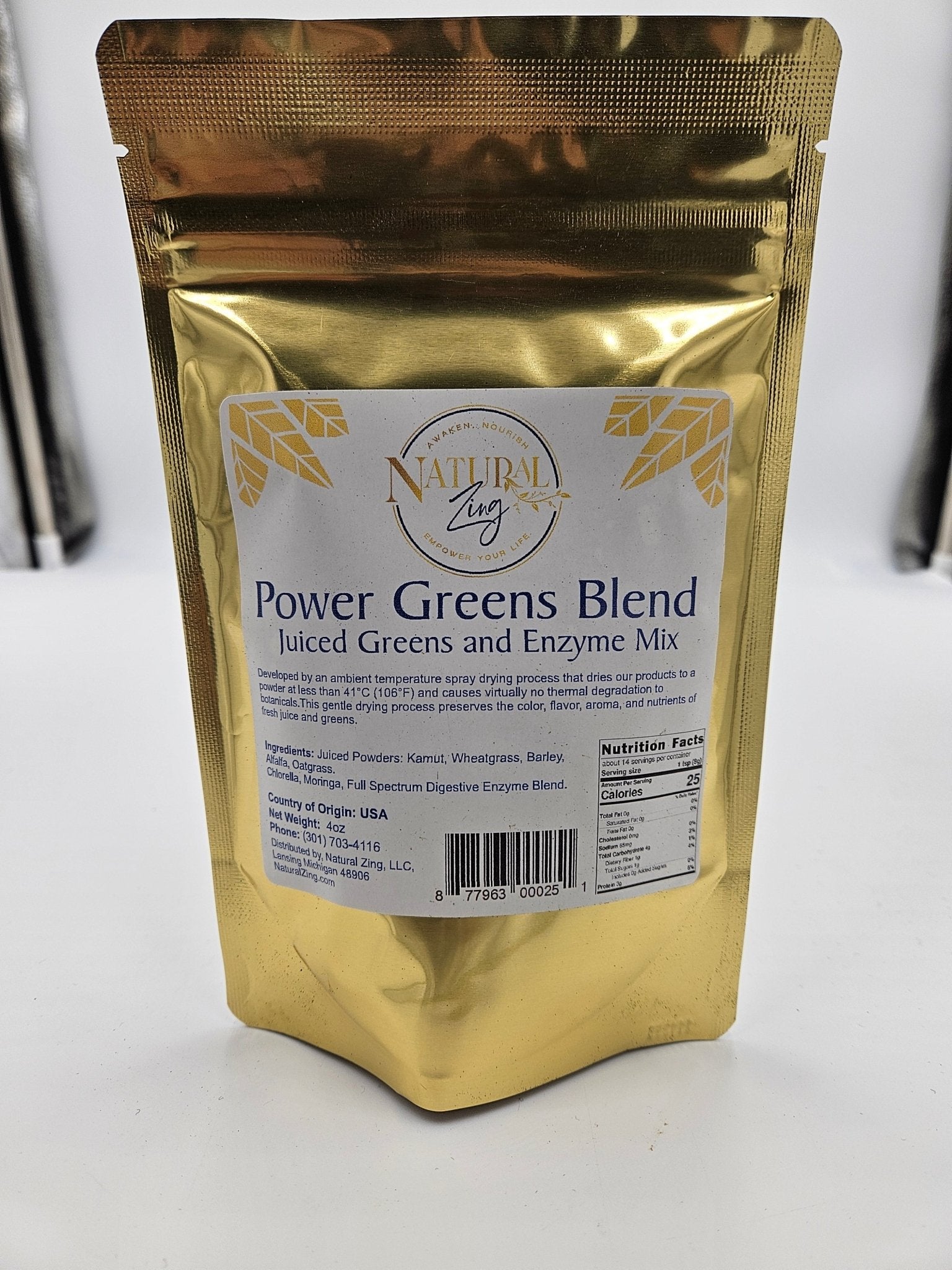 Power Greens - Alkalizing Powder 4 oz - Natural Zing