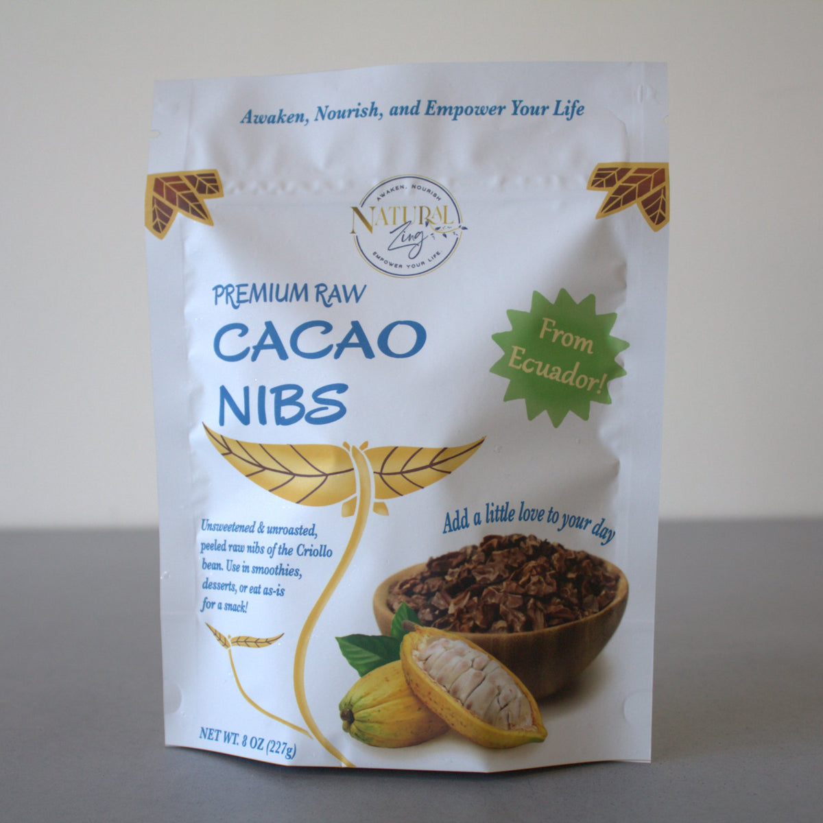 Raw Cacao Nibs - Criollo - Natural Zing