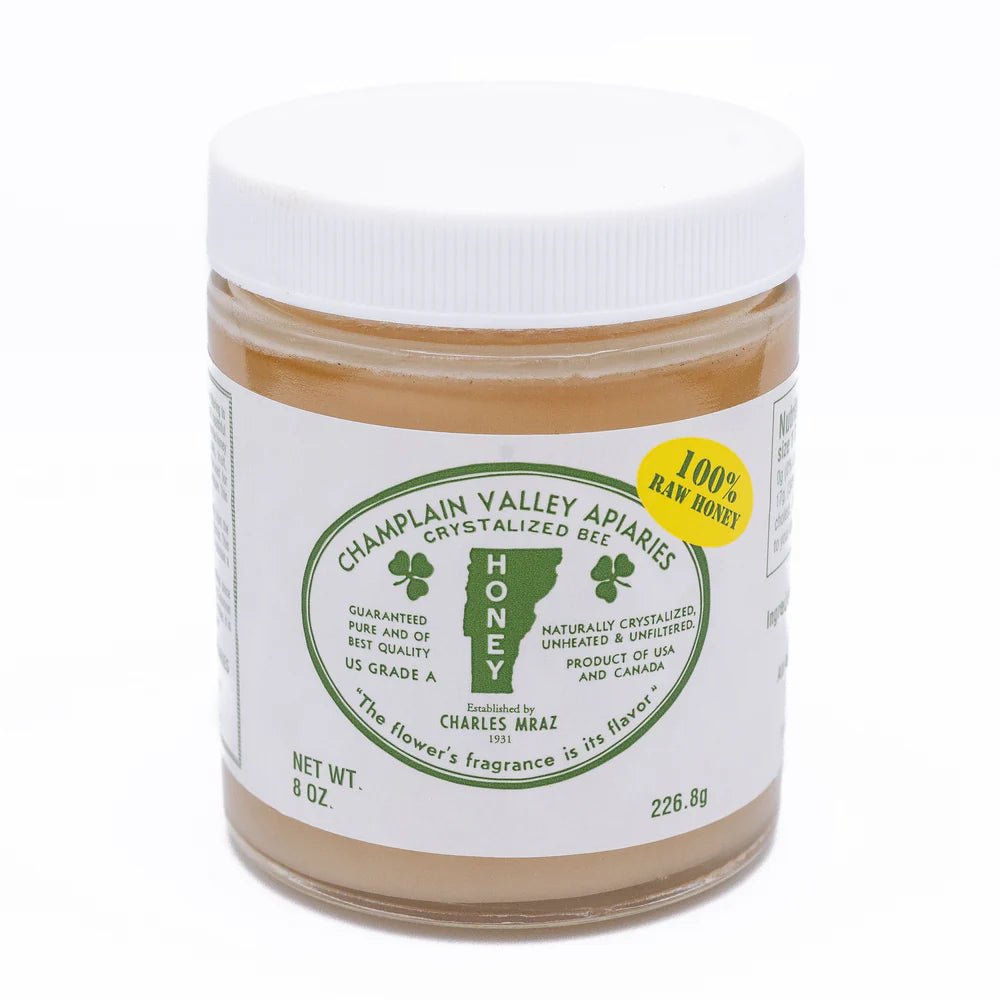 Raw Crystallized Honey - 8 oz Jar Champlain Valley Apiaries