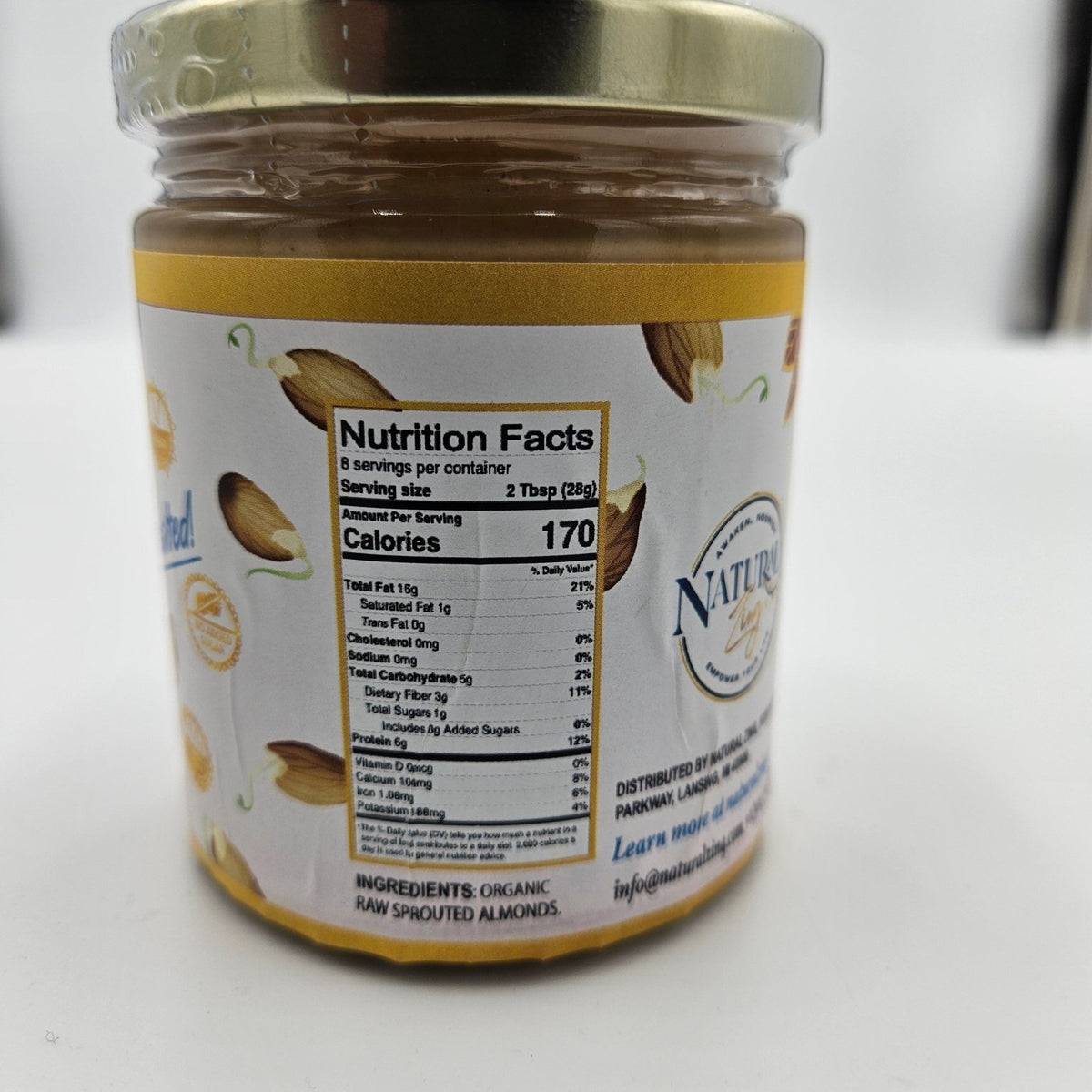 Raw Sprouted Almond Butter 8oz - Natural Zing