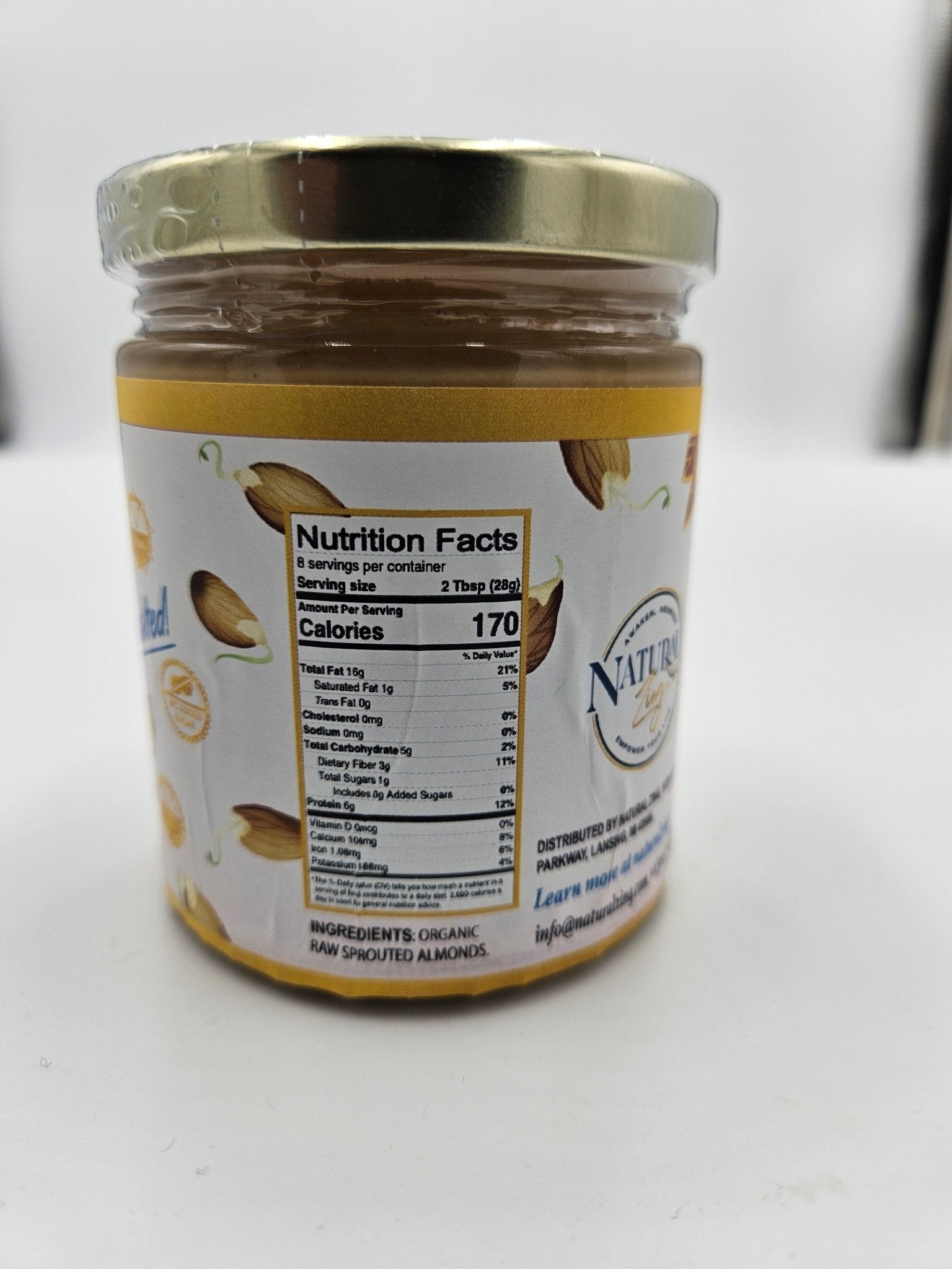 Raw Sprouted Almond Butter 8oz - Natural Zing