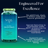 Sacred Spirulina- Organically Grown Spirulina Tablets, 16oz, 151 Servings - Natural Zing