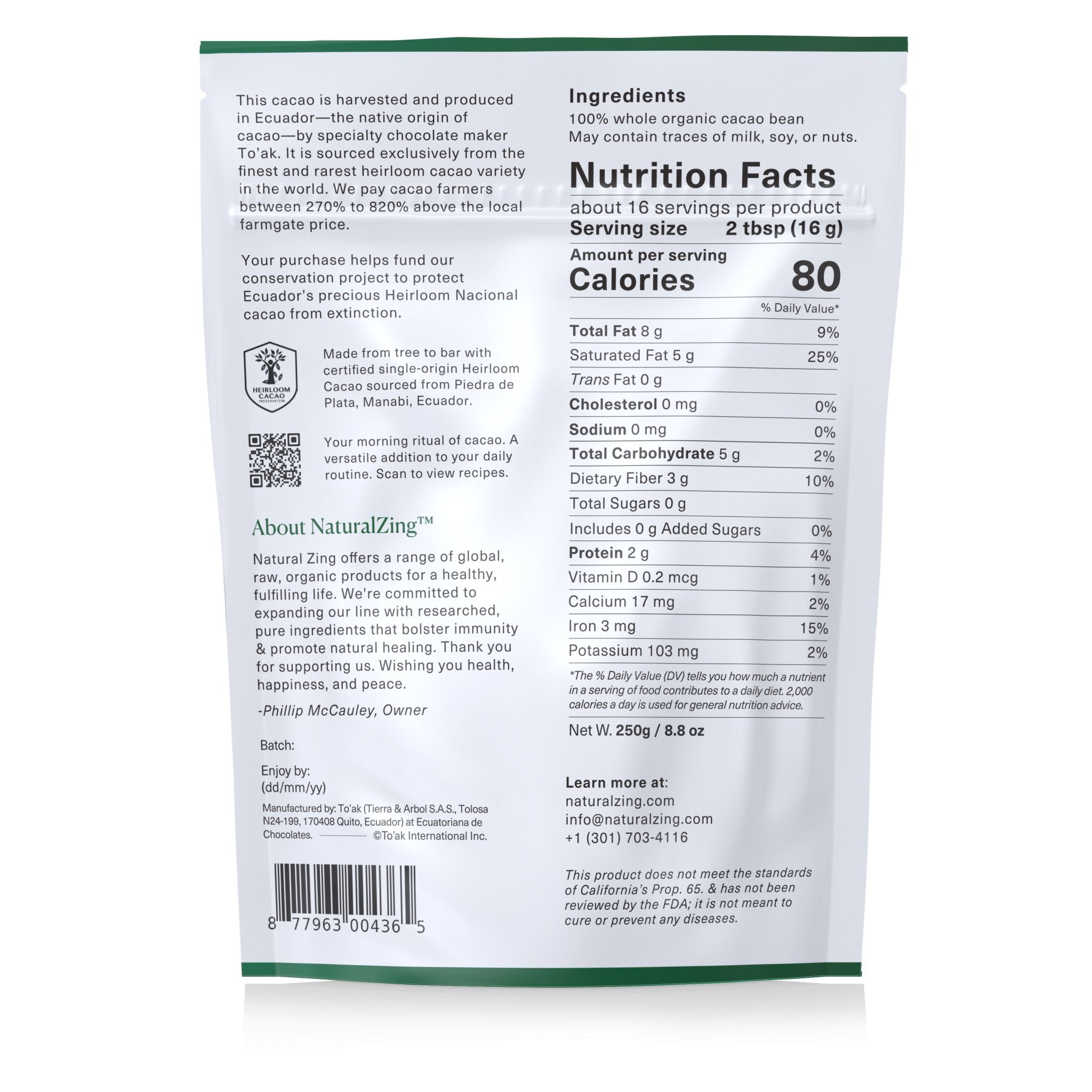 Toak Ceremonial Grade Cacao Powder & Paste – Natural Zing