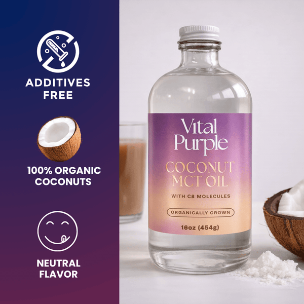 Vital Purple - Fractionated Coconut MCT Oil with C8 Molecules - Natural Zing