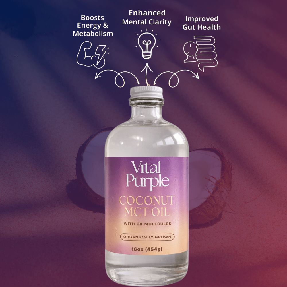Vital Purple - Fractionated Coconut MCT Oil with C8 Molecules - Natural Zing