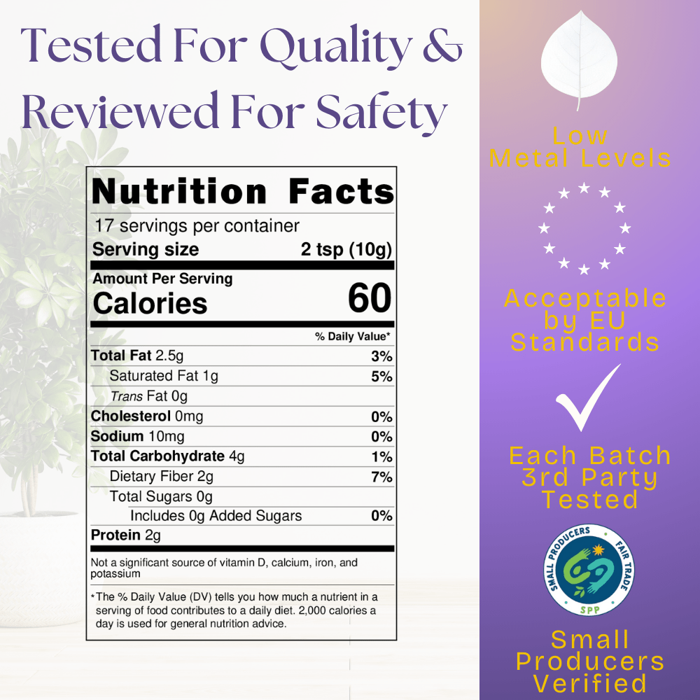 Vital Purple: High Flavanol Cocoa Powder - 25% Fat | 6 oz | High Antioxidant Cacao | Low Cadmium Cacao - Natural Zing