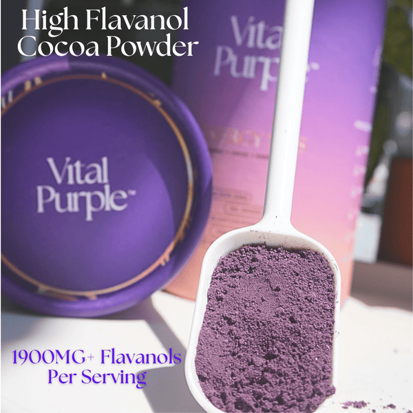 Vital Purple: High Flavanol Cocoa Powder- 25% Fat | 6 oz | High Antioxidant Cacao | Low Cadmium Cacao - Natural Zing