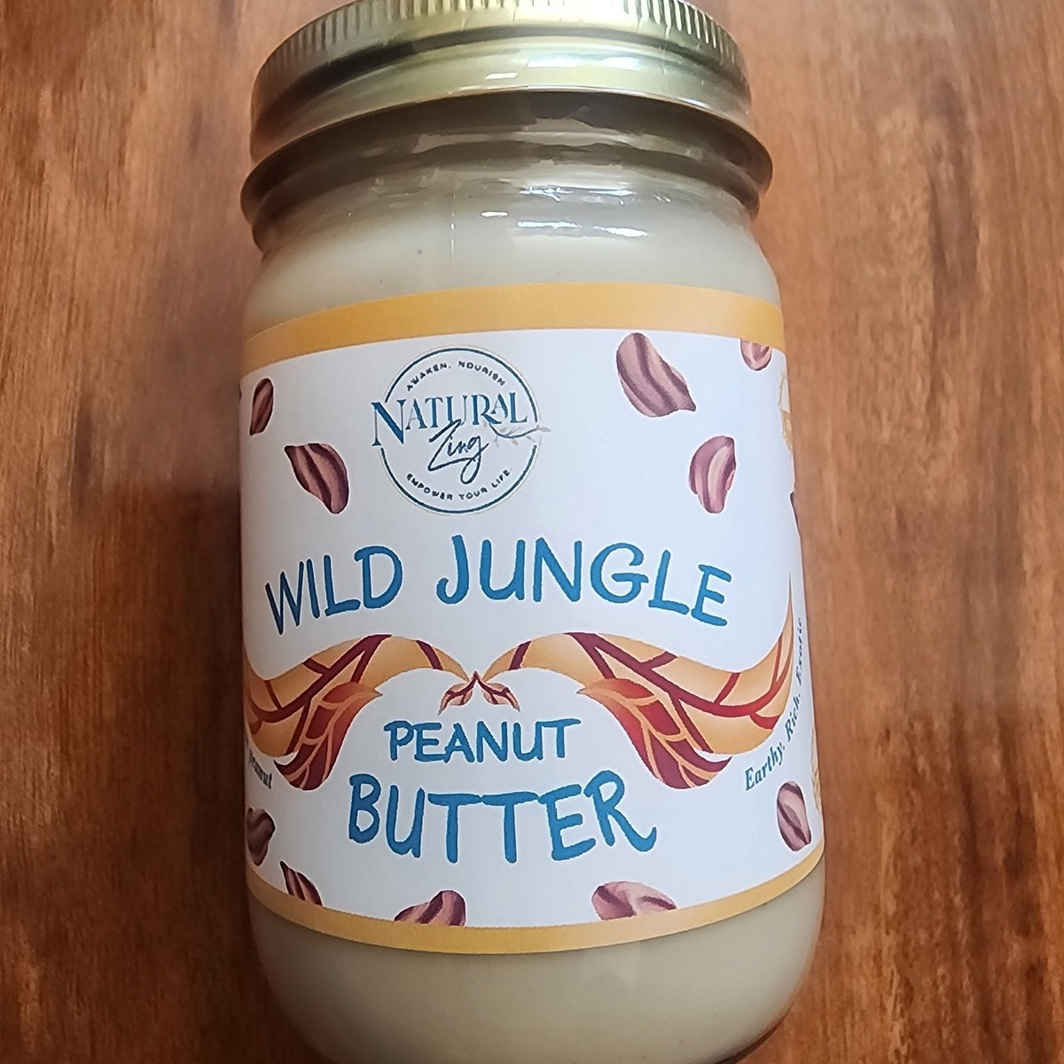 Wild Jungle Peanut Butter 12 oz - Natural Zing