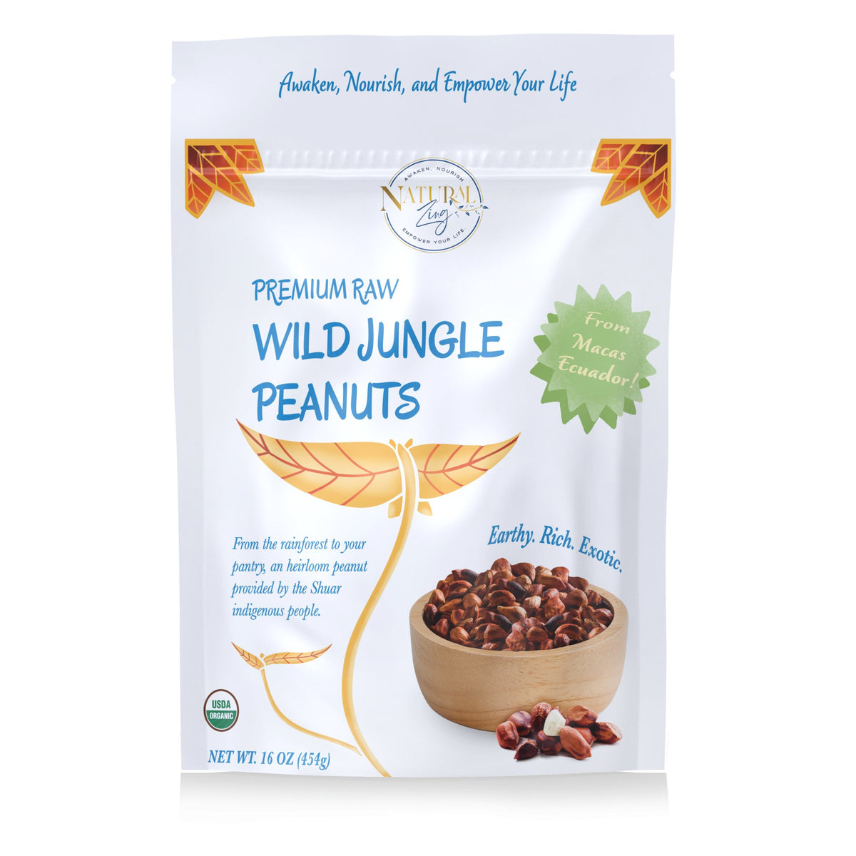 Wild Jungle Raw Peanuts (No Aflatoxins) - Natural Zing