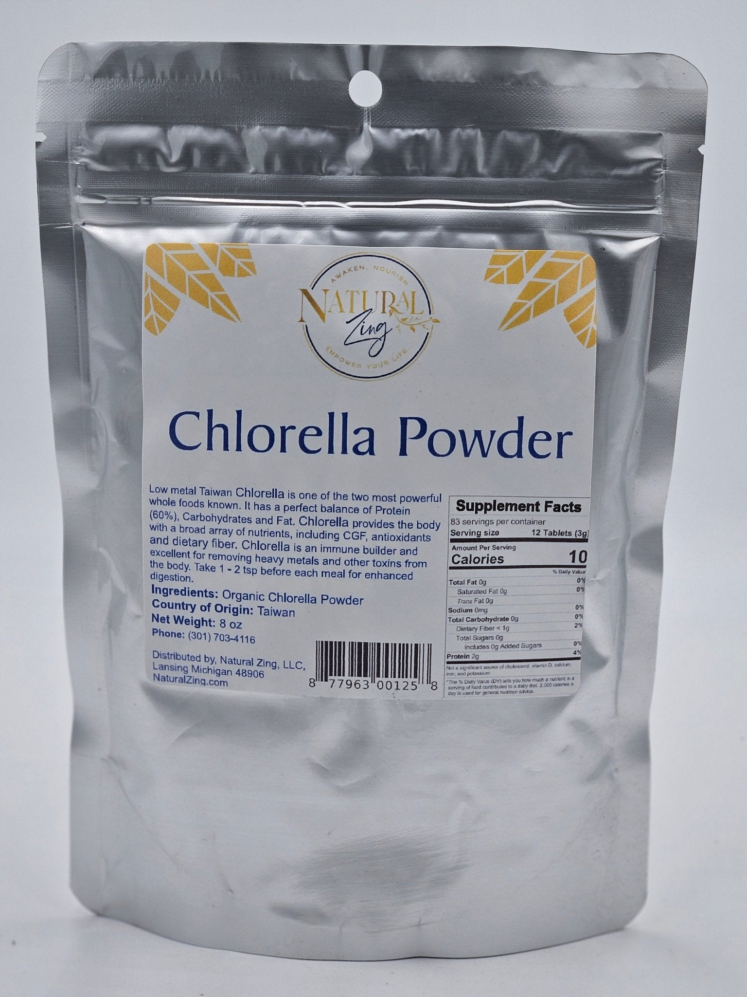 *** 5 Pack - Chlorella Powder 8 oz - Natural Zing