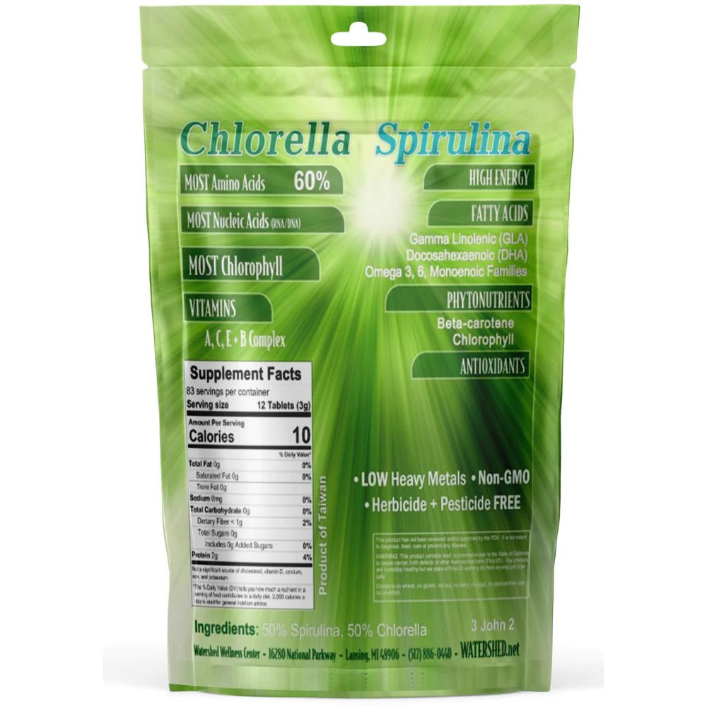 50% Chlorella 50% Spirulina Tablets - Natural Zing