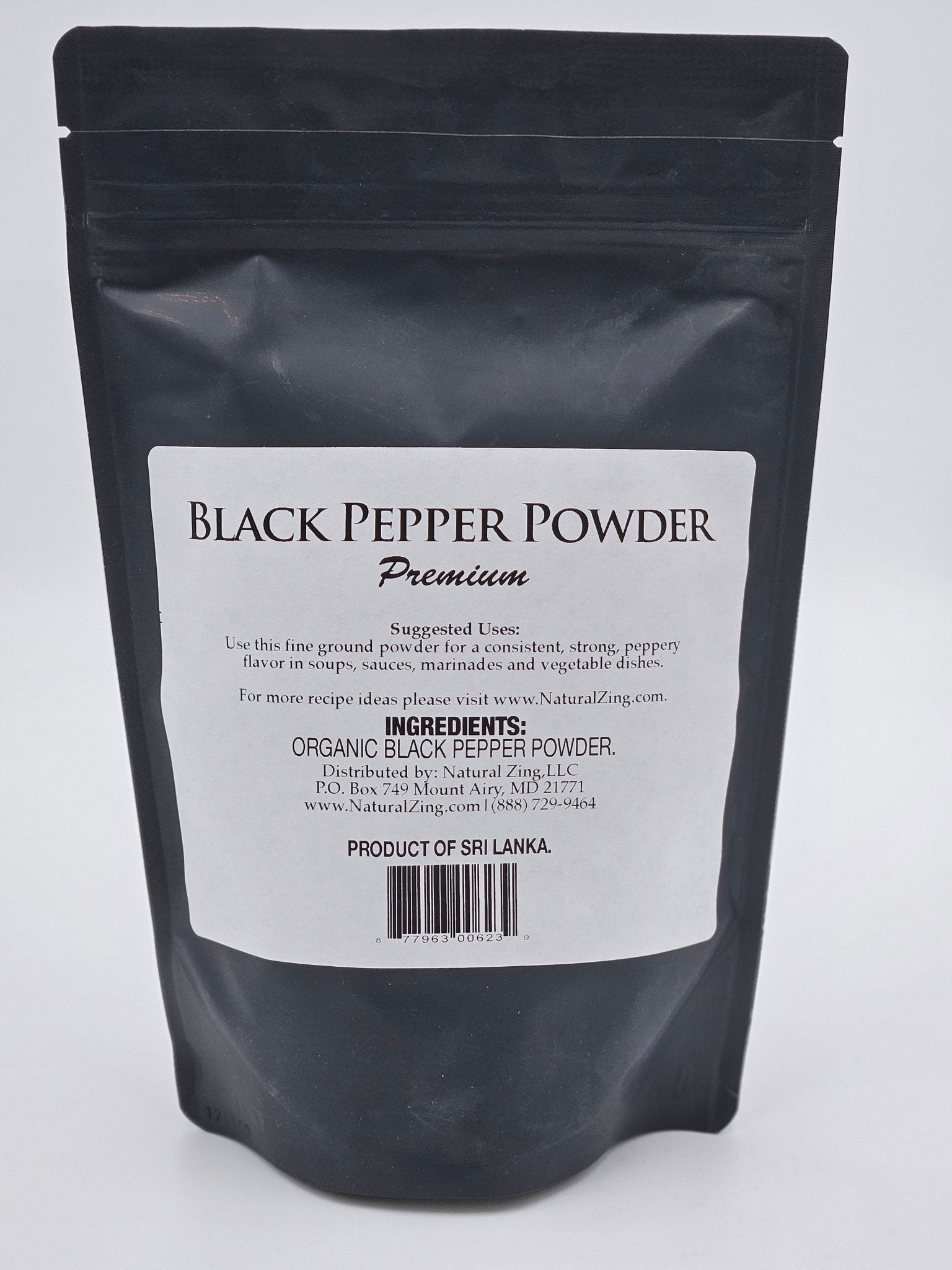 Black Pepper Powder (Fine Ground) 8 oz - Natural Zing