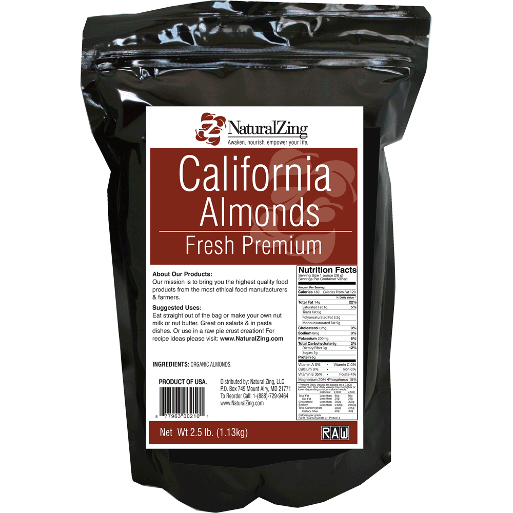 California Almonds 2.5 lb - Natural Zing