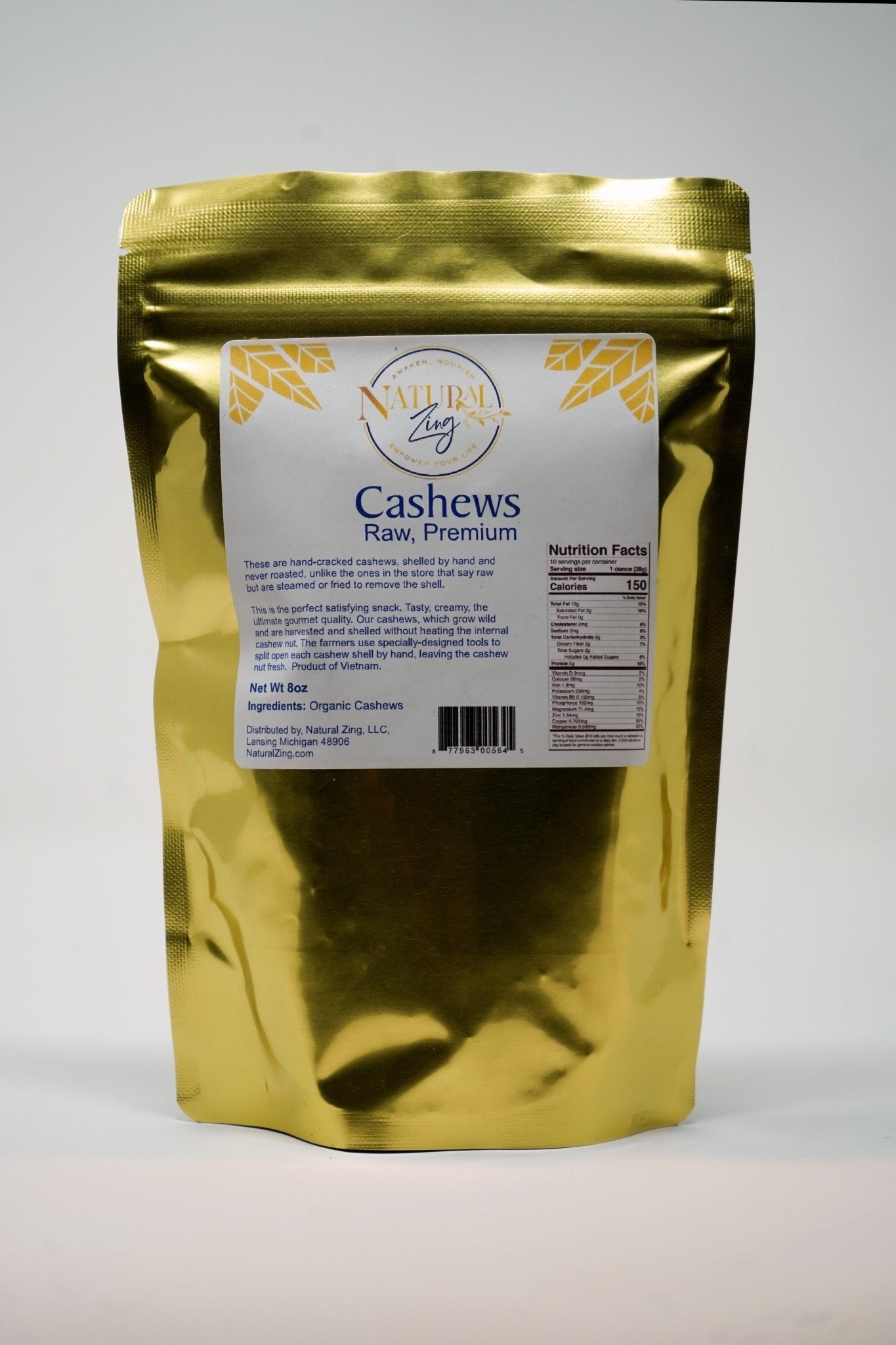 Cashews 8 oz Vietnamese - Natural Zing