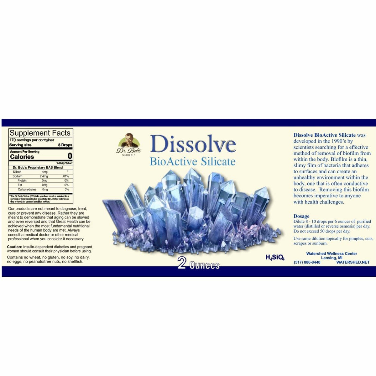 Dissolve BioActive Silicate 2oz Dropper Bottle - Natural Zing