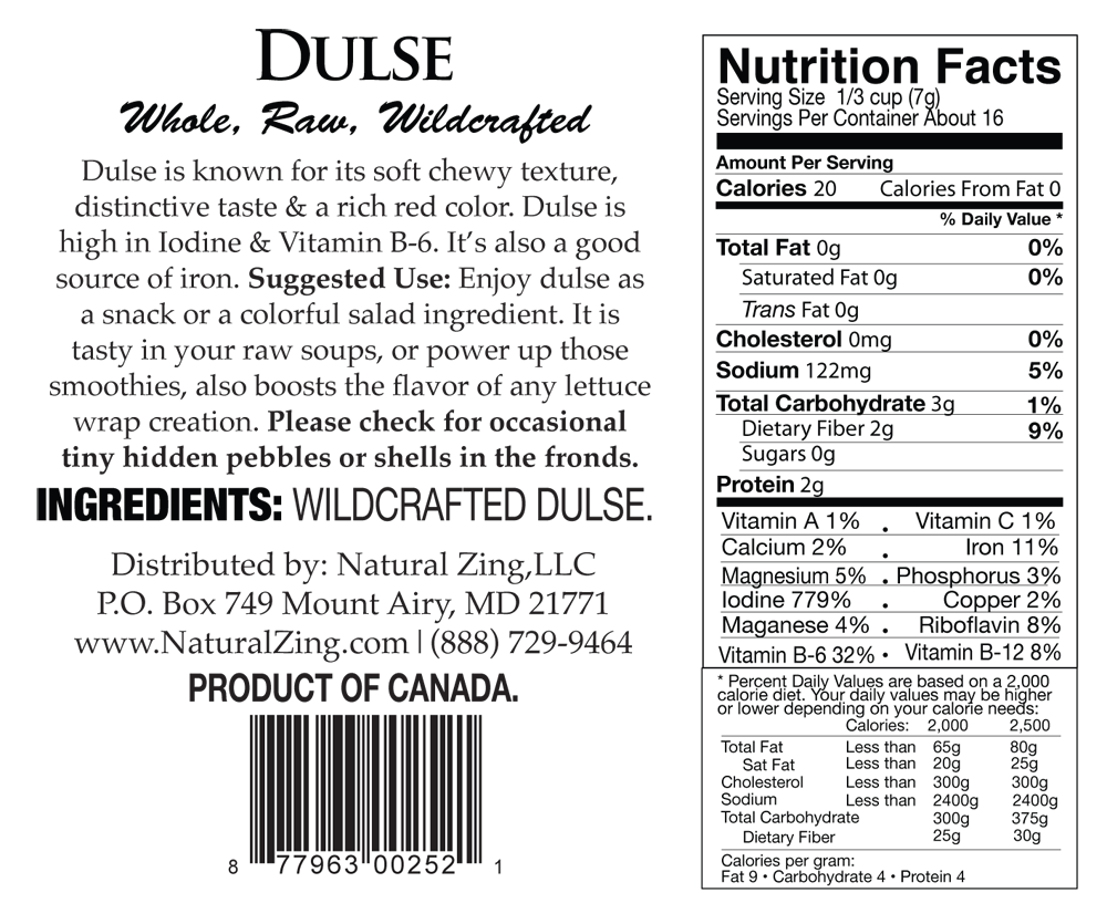 Dulse, Whole 4 oz - Natural Zing
