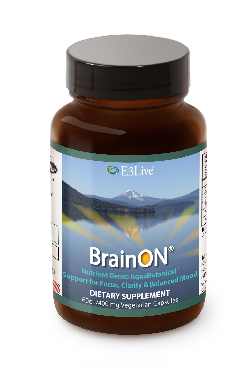E3 BrainOn (Blue-Green Algae) 400 mg, 60 vcaps - Natural Zing