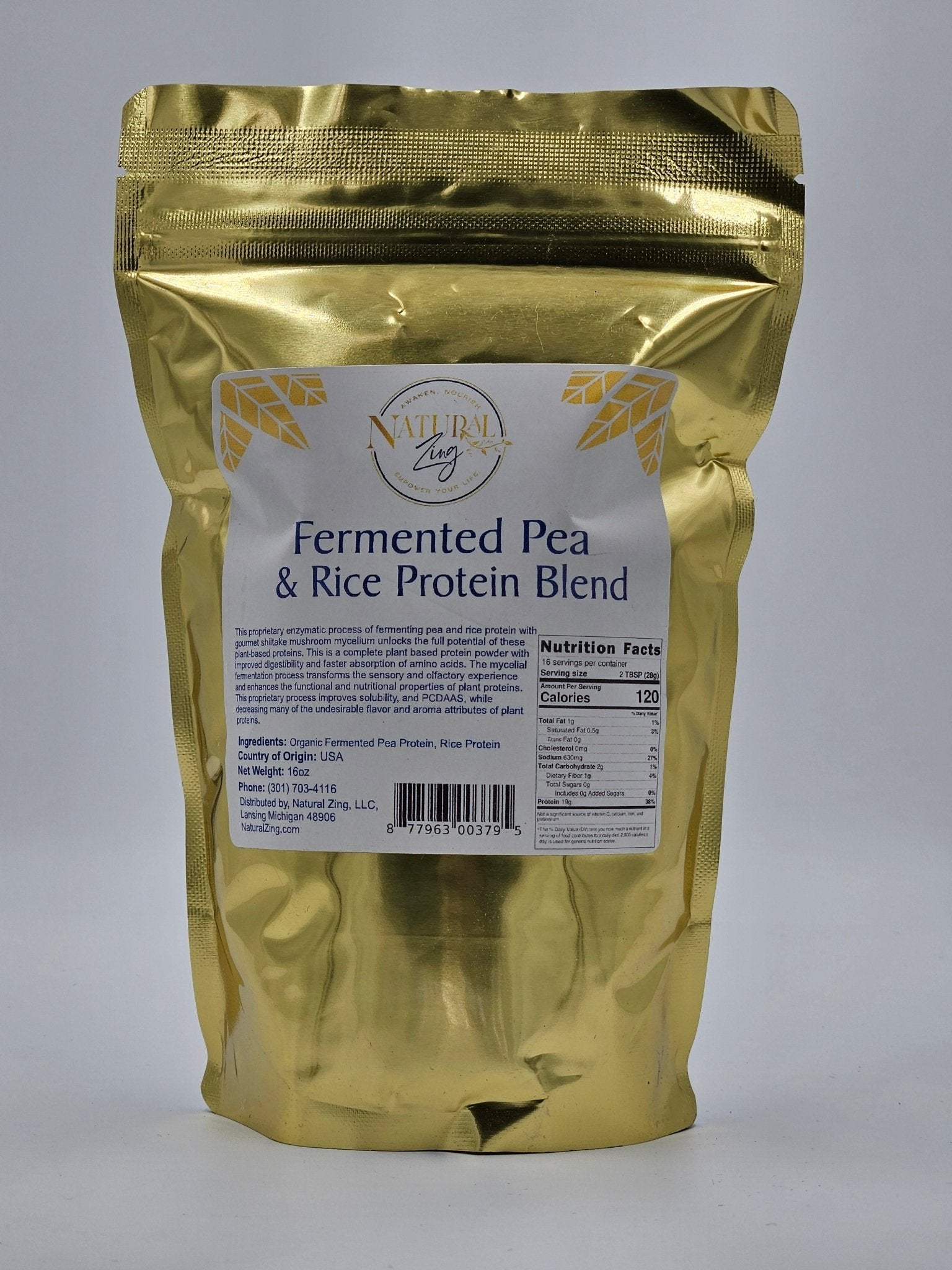 Fermented Brown Rice/Pea Protein Blend 16 oz - Natural Zing