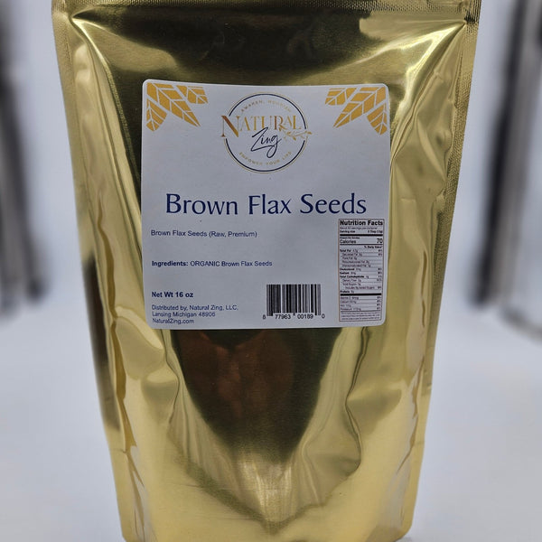 Flax Seeds, Brown 16 oz - Natural Zing