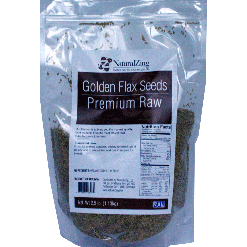 Flax Seeds, Golden 2.5 lb - Natural Zing