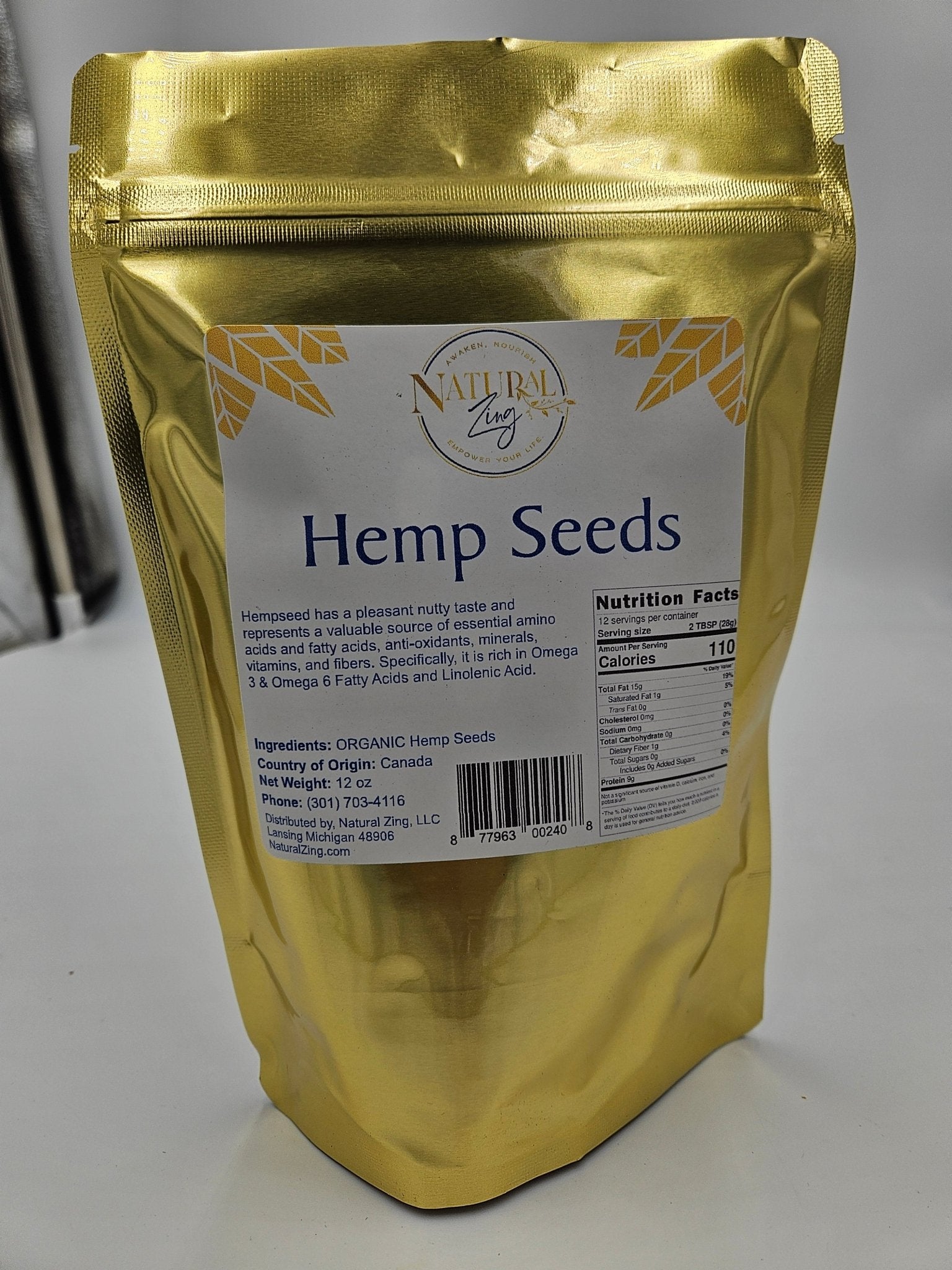Hemp Seed Nut (Hulled) 12 oz - Natural Zing