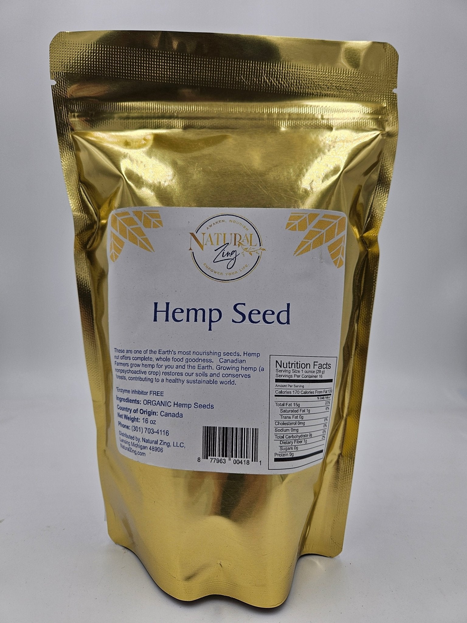 Hemp Seed Nut (Hulled) 16 oz - Natural Zing