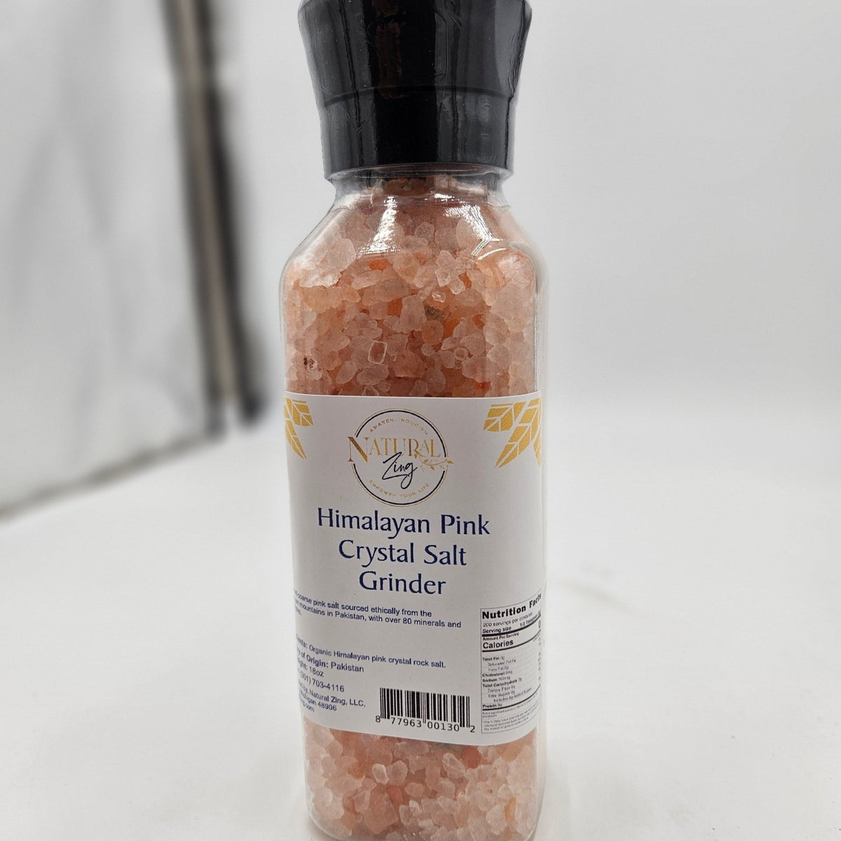 Himalayan Pink Crystal Salt (coarse) 18 oz Grinder Jar - Natural Zing